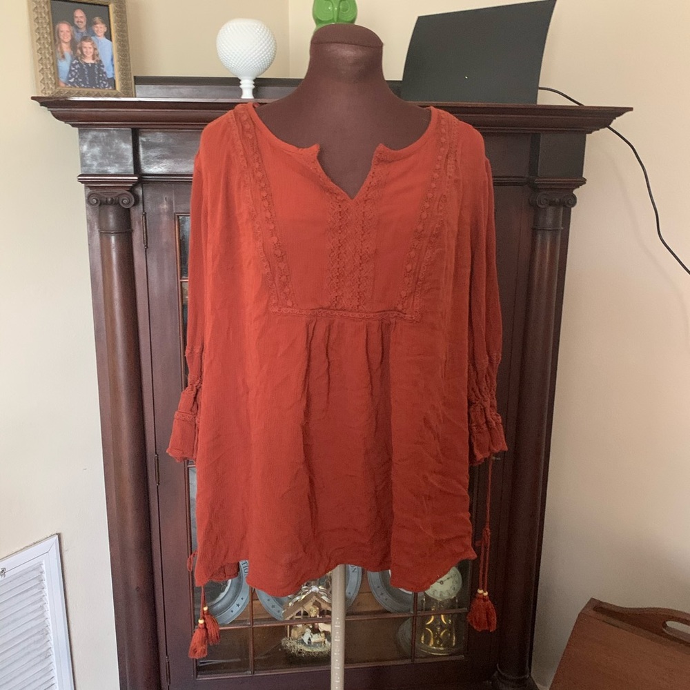 Rust colored boho top